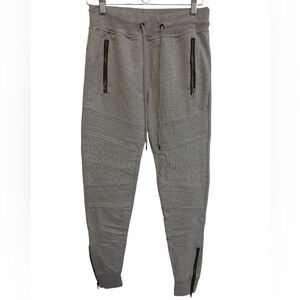 Holton Men's Gray Jogger Pants with Zipper Details